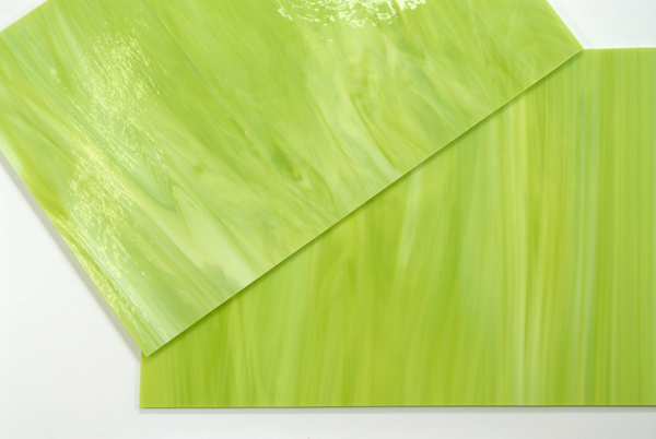 Baguette de Verre 2 x 20 cm n°17 - Vert de Pré Blanc Semi Transparent