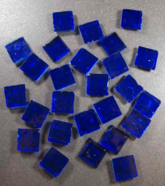 Transparent Cobalt 2 x 2 cm, par 100 g