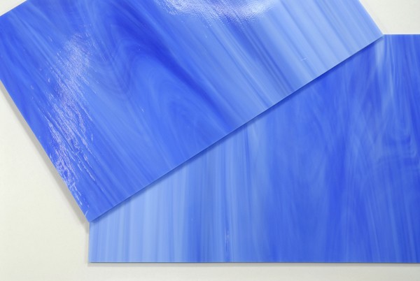 Plaque de Verre 20 x 30 cm Bleu Foncé Blanc  Semi Transparent n°19