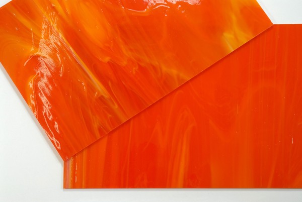 Plaque de Verre 20 x 30 cm n°21 - Orange Nuageux