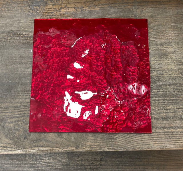 Miroir Coloré - Rouge Cerise - 10 x 10 cm 