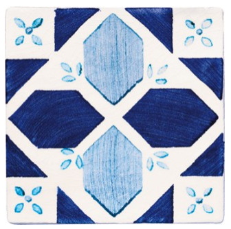 Castellon Azul Prov Blanco 13 x 13 cm